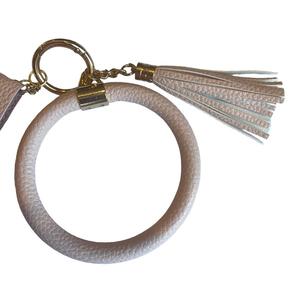 Pink Wristlet Wallet Tassel Keychain NWOT - Picture 4 of 7